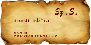 Szendi Sára névjegykártya