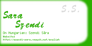 sara szendi business card