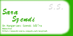 sara szendi business card